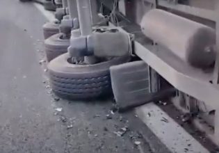 Έκλεισε η παλαιά εθνική οδός Αθηνών – Θηβών λόγω ανατροπής νταλίκας