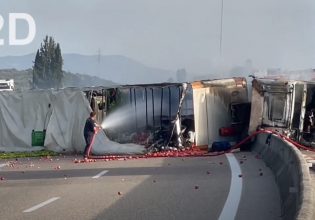 Ιόνια Οδός: Κλειστή στο ύψος της Άρτας λόγω φωτιάς σε νταλίκα – Δείτε βίντεο