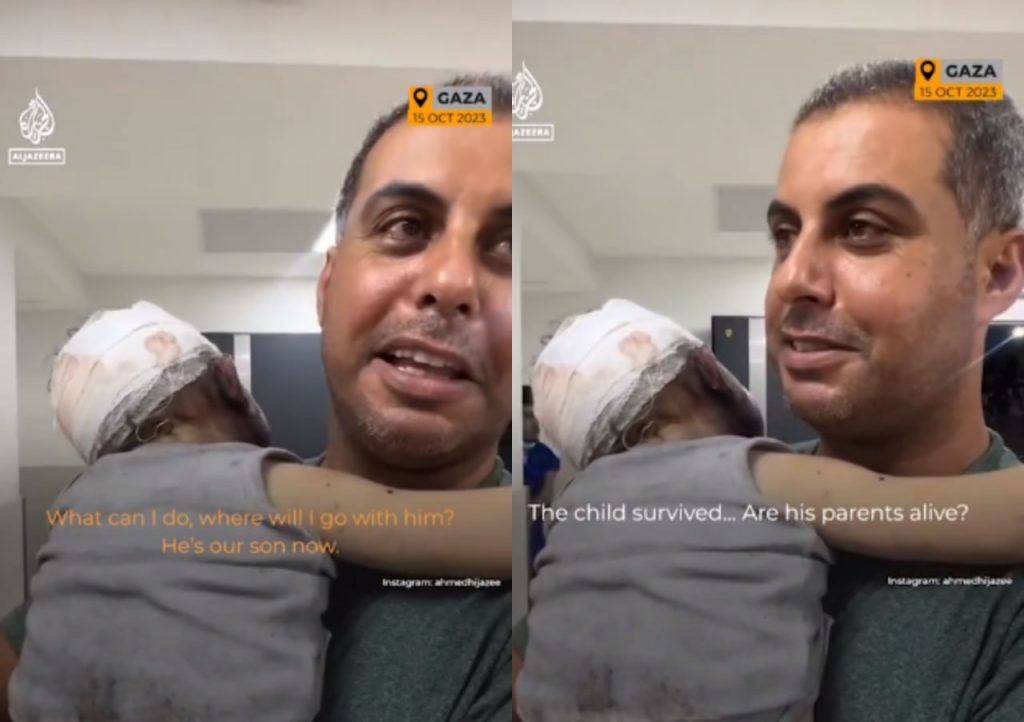 Πόλεμος Ισραήλ – Χαμάς: Παλαιστίνιος φροντίζει ορφανό μωρό – «Είναι γιος μας τώρα»