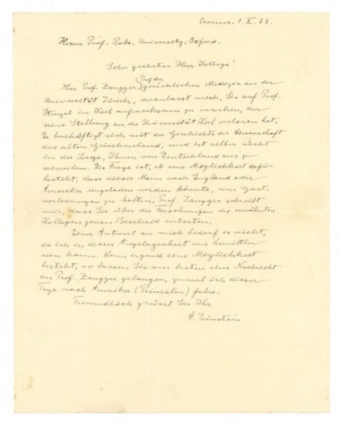 Σε δημοπρασία μια «σωτήρια» επιστολή του Αϊνστάιν