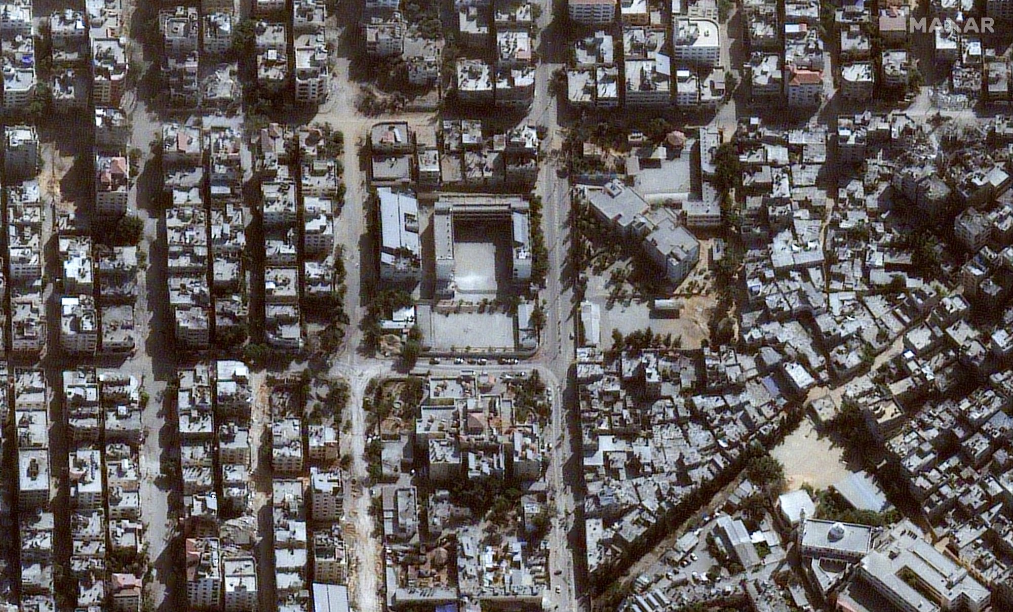Γάζα: Οι θέσεις του ισραηλινού στρατού κοντά στο νοσοκομείο Αλ Σίφα – Δορυφορική εικόνα