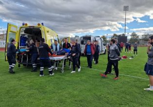 Σοκ στο Κοζάνη – ΑΕΛ: O προπονητής τερματοφυλάκων των «βυσσινί» υπέστη ανακοπή καρδιάς (pics, vid)