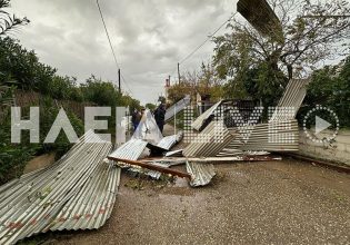 Ηλεία: Ανεμοστρόβιλος χτύπησε την Κυανή Ακτή – Ζημιές σε σπίτια