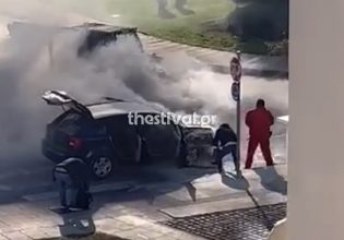 Θεσσαλονίκη: Τυλίχτηκε στις φλόγες εν κινήσει όχημα στην Πυλαία