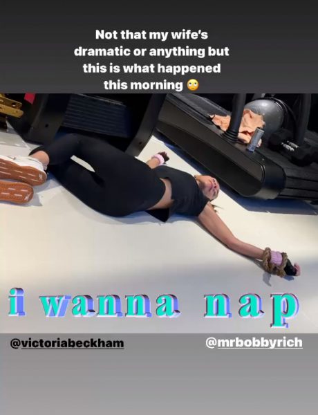 Η Βικτόρια Μπέκαμε εξαντλημένη μετά τη γυμναστική
