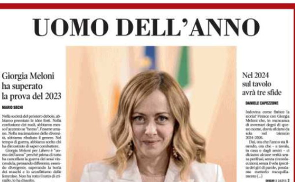 Ιταλία: H Τζόρτζια Μελόνι «άνδρας της χρονιάς» σύμφωνα με την εφημερίδα Libero