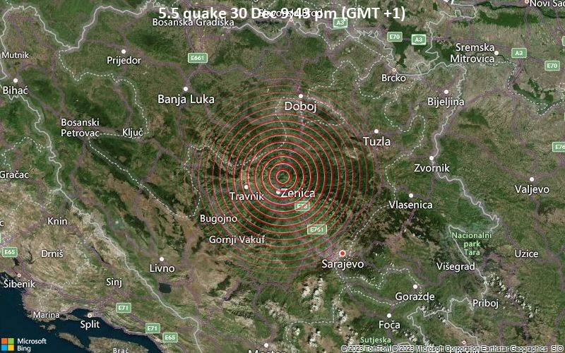 Ισχυρός σεισμός 5,4 Ρίχτερ στη Βοσνία - Ερζεγοβίνη