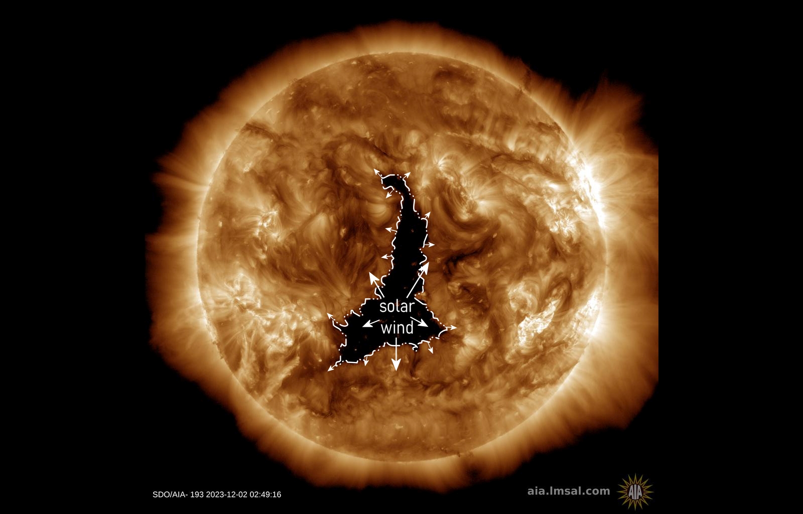 A huge “hole” in the sun threatens geomagnetic storms