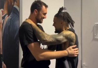 Η αγκαλιά Μιλουτίνοφ- Χάκετ πριν το Βίρτους Μπολόνια – Ολυμπιακός