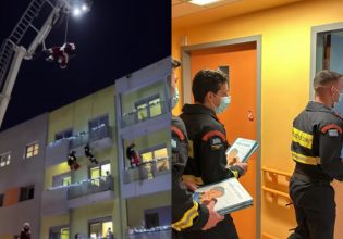 «Ιπτάμενοι» πυροσβέστες και ο Άγιος Βασίλης μοίρασαν δώρα στα παιδιά της «Ελπίδας»