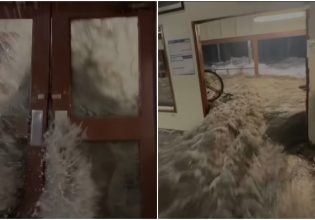 Τρομακτικό βίντεο – Η στιγμή που πελώρια κύματα σάρωσαν στρατιωτική βάση των ΗΠΑ στις νήσους Μάρσαλ