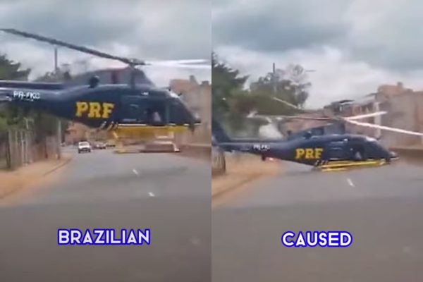 Βραζιλία: Τρομακτική πτώση ελικοπτέρου σε κεντρικό δρόμο – Μετέφερε τραυματία τροχαίου