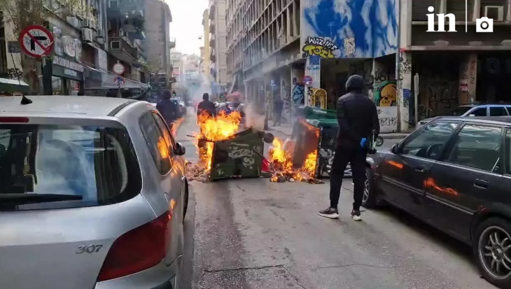 Ένταση στην Πατησίων μετά το πανεκπαιδευτικό συλλαλητήριο – Κλειστές Πατησίων και Στουρνάρη