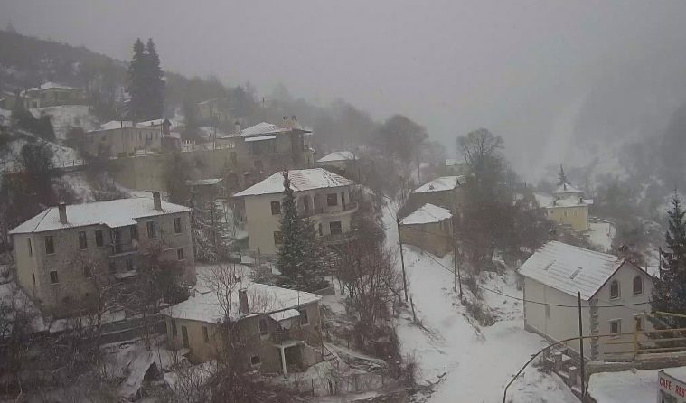 Φλώρινα: Στα λευκά ντύθηκε η πόλη της Μακεδονίας - Πυκνή χιονόπτωση από το πρωί