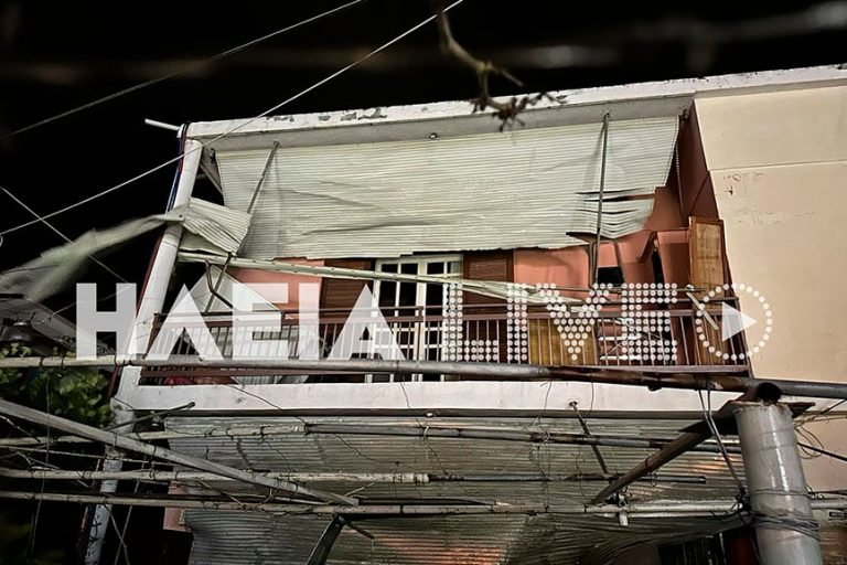 Σφοδρές καταιγίδες έπληξαν τη Δυτική Ελλάδα – Ανεμοστρόβιλος «χτύπησε» στον Πύργο, πού διακόπηκε η κυκλοφορία