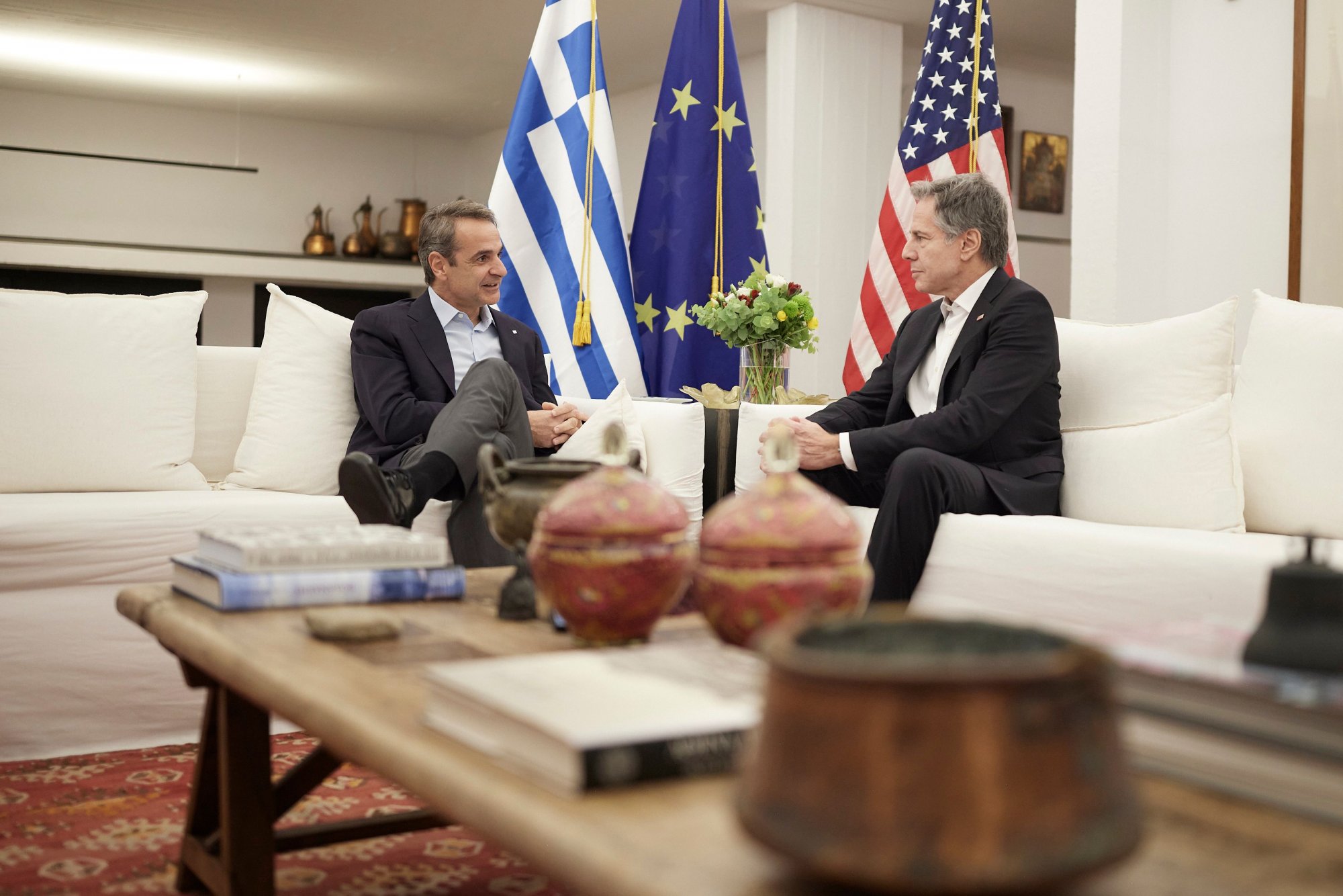 «Η Ελλάδα θα λάβει αυτά που έχουν συμφωνηθεί» - Ικανοποίηση Αθήνας από τη συνάντηση Μητσοτάκη-Μπλίνκεν