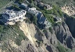 ΗΠΑ: Εξοχικές κατοικίες βρίσκονται στο… χείλος του γκρεμού μετά από κατολίσθηση στην Καλιφόρνια