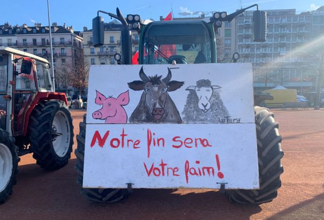Ξεσηκώθηκαν οι αγρότες ακόμα και στην Ελβετία - Με τρακτέρ στη Γενεύη για πρώτη φορά