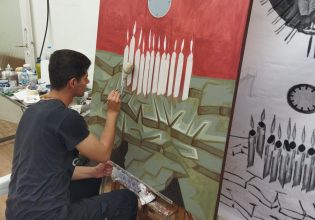 ΑΠΘ: Φοιτητές ζωγραφίζουν το «Ταξίδι στο Φως» συμφοιτητών τους που χάθηκαν στα Τέμπη