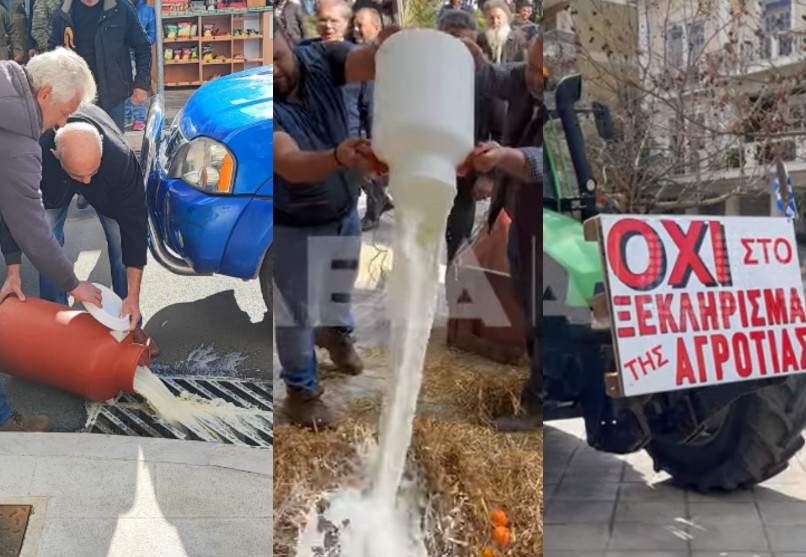 «Βράζει» η Πελοπόννησος - Αγρότες πετούν πορτοκάλια και χύνουν γάλατα στους δρόμους