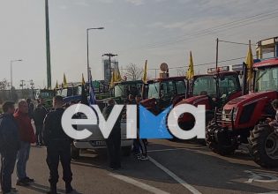 Στο δρόμο για το Σύνταγμα οι αγρότες της Εύβοιας – Βίντεο από την Εθνική οδό