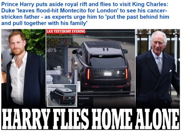 Δημοσίευμα της MailOnline για τον βασιλιά Κάρολο