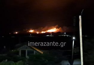 Ζάκυνθος: Ξέσπασε μεγάλη φωτιά – Ισχυροί άνεμοι «σπρώχνουν» τις φλόγες προς Μαριές