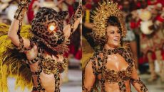 Στολή χορεύτριας στο καρναβάλι του Ρίο ντε Τζανέιρο την μεταμορφώνει σε αστραφτερό τζάγκουαρ