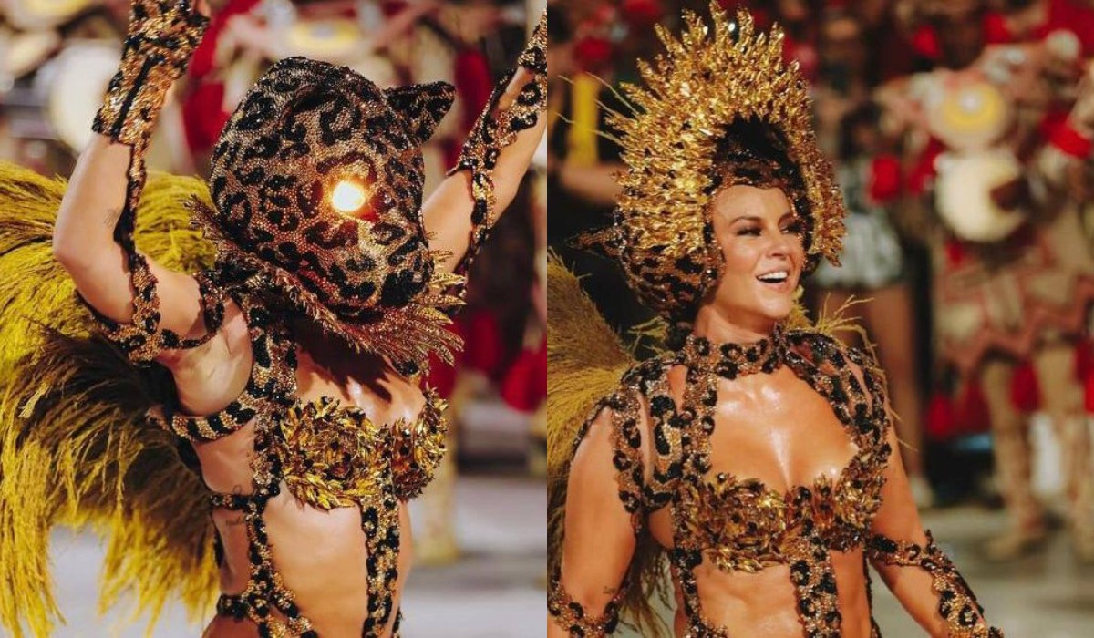 Στολή χορεύτριας στο καρναβάλι του Ρίο ντε Τζανέιρο την μεταμορφώνει σε αστραφτερό τζάγκουαρ