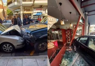 Καλαμάτα: Τρελή πορεία αγροτικού – Τράκαρε με άλλα τρία αυτοκίνητα και κατέληξε σε ζαχαροπλαστείο