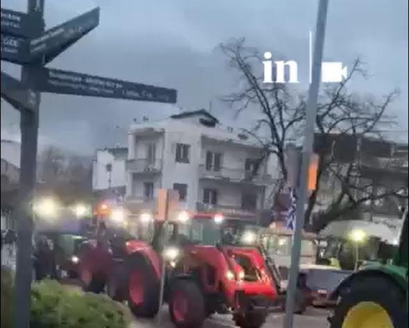 Αγρότες: Τρακτέρ στην πόλη των Τρικάλων - Συμβολικός αποκλεισμός στην εθνική οδό