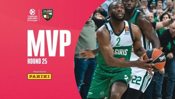 O Κίναν Έβανς της Ζαλγκίρις MVP της 25ης αγωνιστικής της Euroleague (pic)