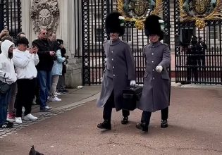 Μπάκιγχαμ: Η ξεκαρδιστική στιγμή που η βασιλική φρουρά τα βάζει με… περιστέρια