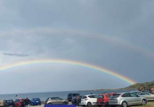 Λέσβος: Διπλό ουράνιο τόξο εμφανίστηκε στον ουρανό του νησιού