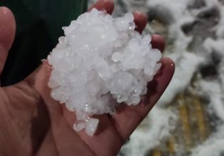 Ξαφνικό χαλάζι έπληξε τη Χαλκιδική – Ανήσυχοι οι αγρότες