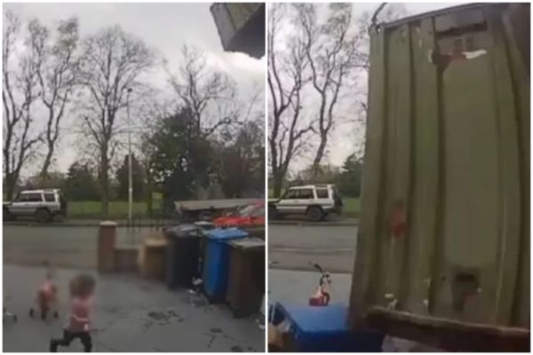 Βρετανία: Η στιγμή που ένα κοριτσάκι αποφεύγει «στο τσακ» γερανό