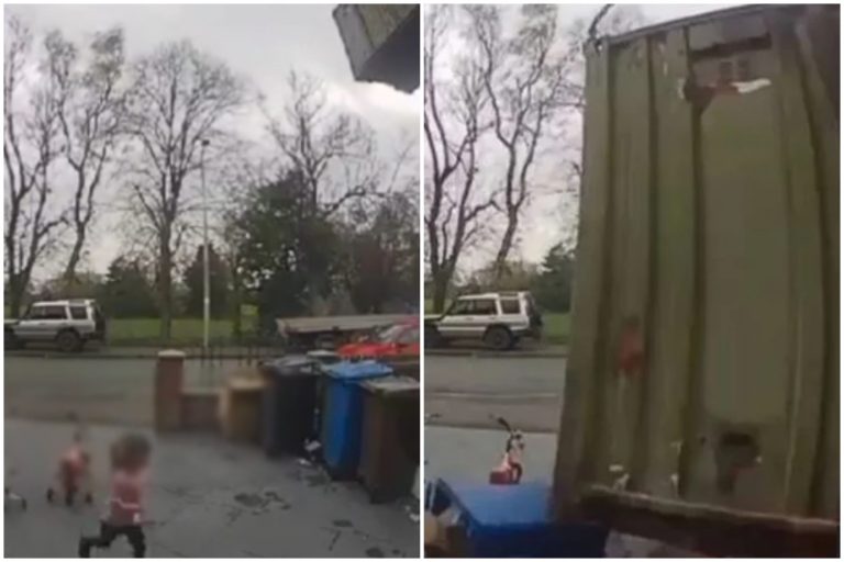 Βρετανία: Η στιγμή που ένα κοριτσάκι αποφεύγει «στο τσακ» γερανό