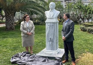 Φιλοποίμην Φίνος: Αποκαλύφθηκε η προτομή του στο πάρκο του σταθμού Λαρίσης