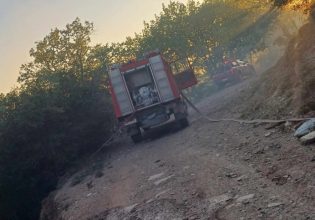 Οριοθετήθηκε η φωτιά στο όρος Μαυροβούνι στη Λάρισα