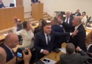 Γεωργία: «Άναψαν» τα αίματα στο κοινοβούλιο – Έξαλλη βουλευτίνα πέταξε… μπουκάλι στο κεφάλι σε συναδέλφου