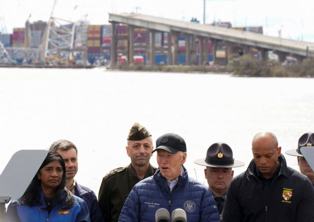 Βαλτιμόρη: Ο Μπάιντεν δεσμεύτηκε για την άμεση ανακατασκευή της γέφυρας που κατέρρευσε