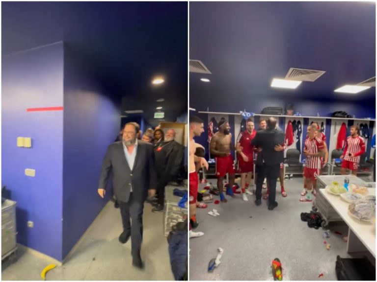 Τρέλα με Μαρινάκη στα αποδυτήρια (vid)