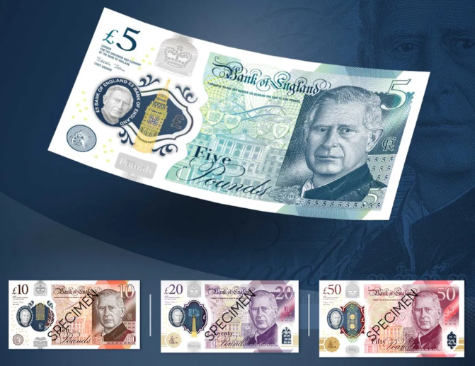 Η BoE παρουσιάζει τα νέα χαρτονομίσματα με τον Βασιλιά Κάρολο