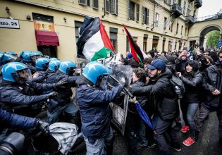 Ιταλία: Επεισόδια στο Τορίνο – Συμπλοκές αστυνομικών με φοιτητές που διαδήλωναν υπέρ της Παλαιστίνης