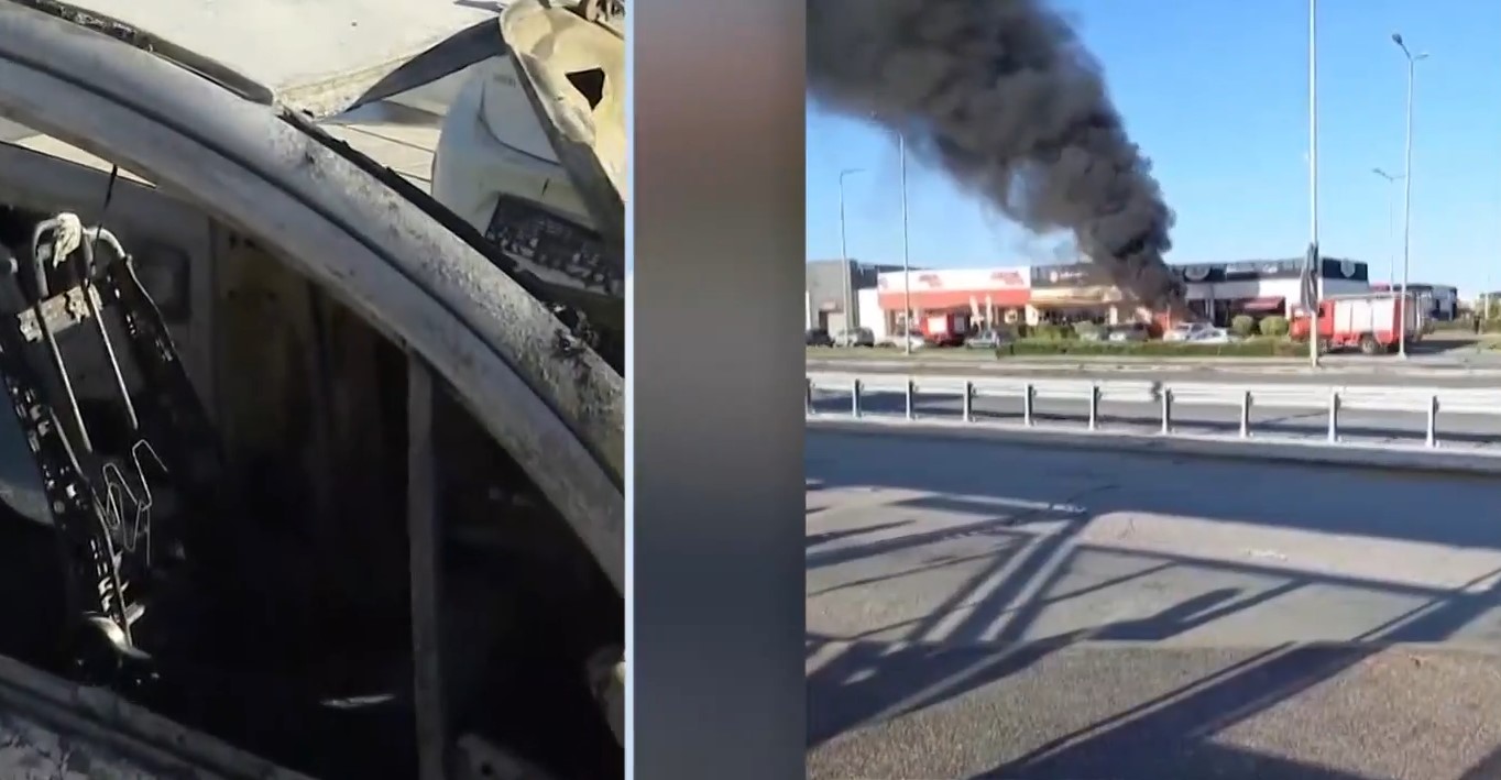 Θεσσαλονίκη: Φωτιά σε αυτοκίνητο έξω από εμπορικό κέντρο – Πρόλαβε να βγει ο οδηγός