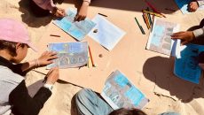 Γάζα: Παιδιά ζωγραφίζουν βομβαρδισμένα ιστορικά μνημεία εν μέσω πολέμου