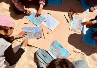 Γάζα: Παιδιά ζωγραφίζουν βομβαρδισμένα ιστορικά μνημεία εν μέσω πολέμου