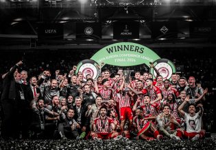 H Εθνική ομάδα συνεχάρη τον Ολυμπιακό για την κατάκτηση του Conference League (pic)