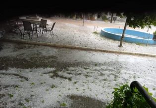 Αμύνταιο: Μεγάλες καταστροφές από χαλάζι κι έντονη βροχόπτωση