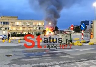 Πυρκαγιά σε τράκτορες στο λιμάνι Θεσσαλονίκης – Σώοι οι οδηγοί